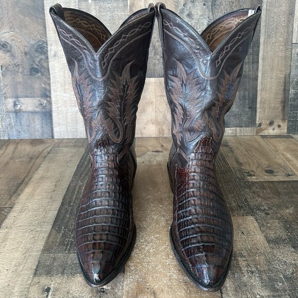 Tony Lama Vintage Caiman Western Cowboy Boots Mens 13 D - Picture 2 of 12